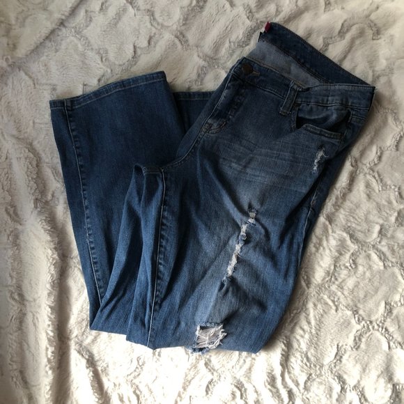 Torrid Jeans Distressed Boot Cut Medium Wash